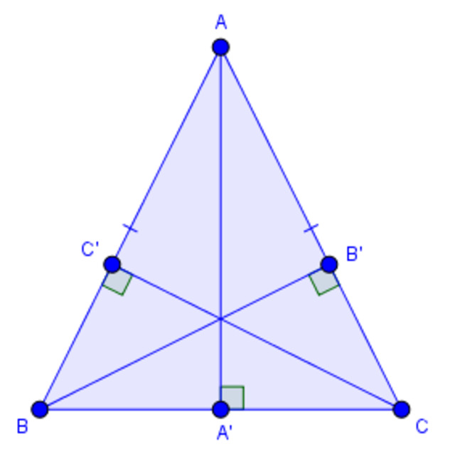 Các tính chất đường cao trong tam giác cân